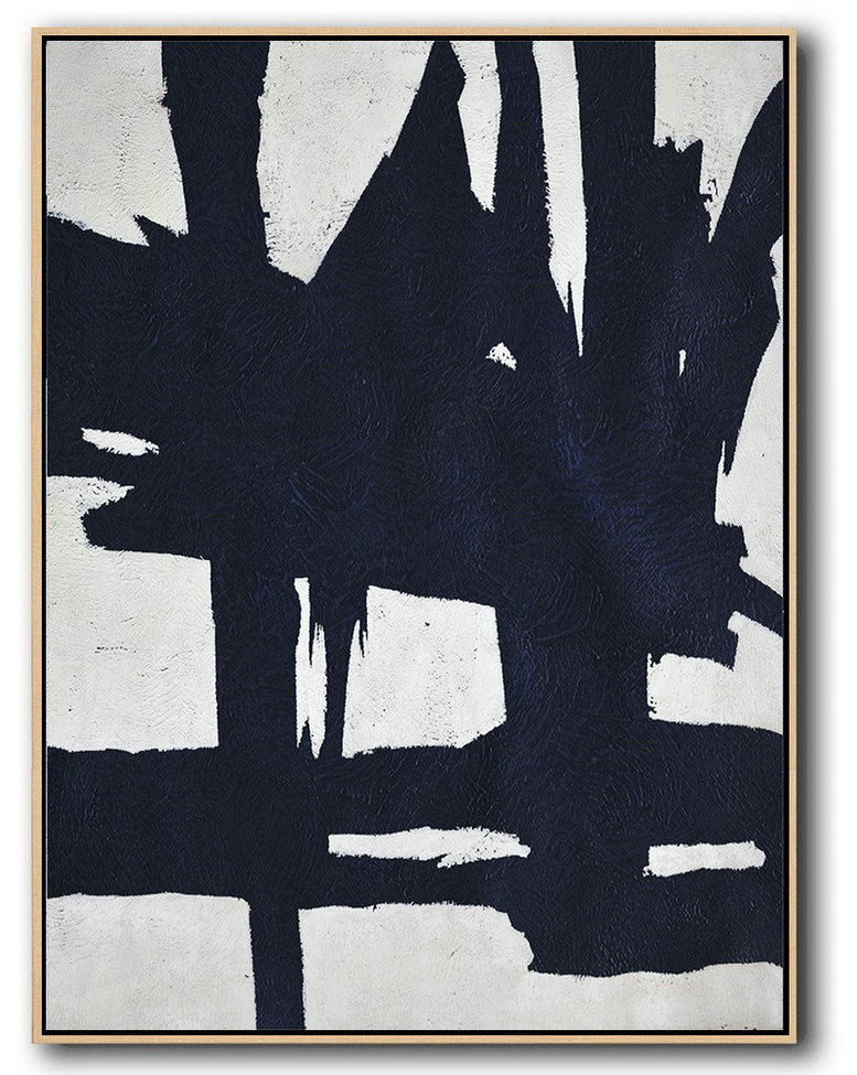 Buy Hand Painted Navy Blue Abstract Painting Online,Modern Art Abstract Painting #C3Q0